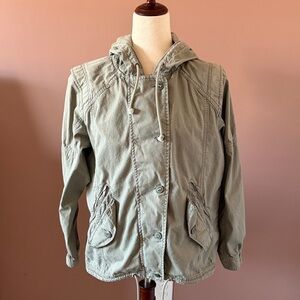 American Eagle Outfitters Sage Green Hooded Utility Jacket